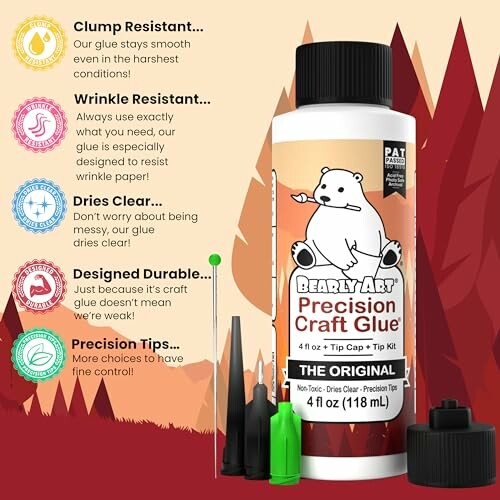 Bearly Art Precision Craft Glue with features and tips