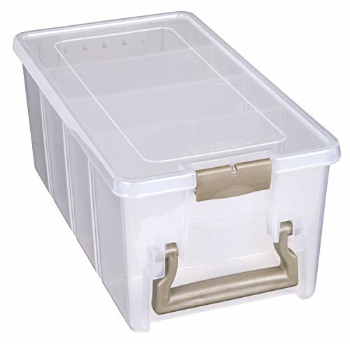 Clear plastic storage container with lid and handle