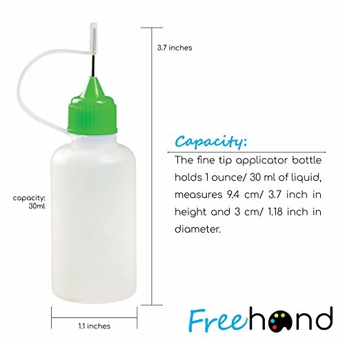 Fine tip applicator bottle with measurements and capacity details.