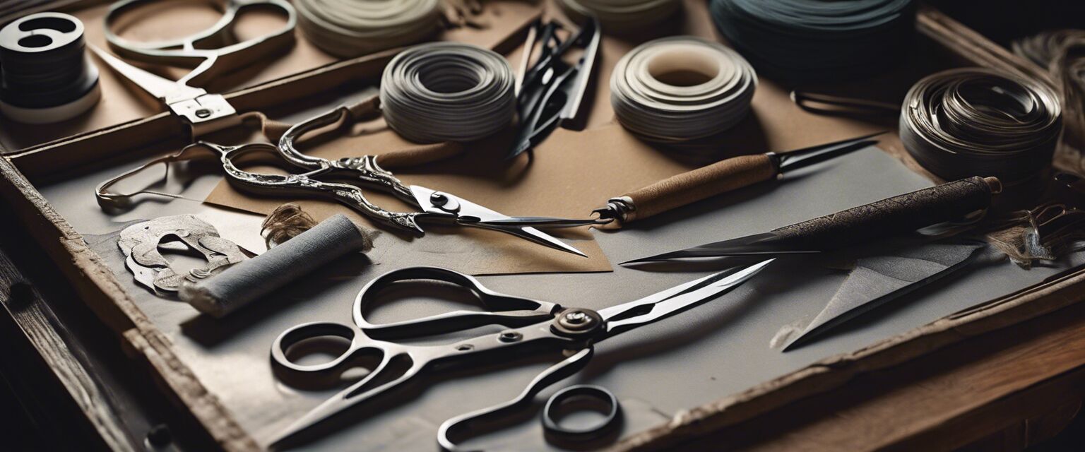 Scrapbooking scissors and materials