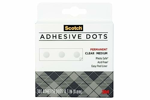 Scotch Adhesive Dots packaging with 300 permanent clear dots.