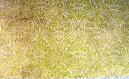 Vintage green patterned wallpaper with ornate floral design